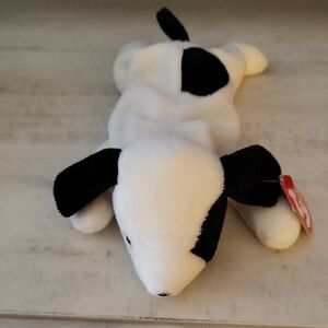 Ty Beanie Baby "Spot" Plush Dog Toy - Black and White